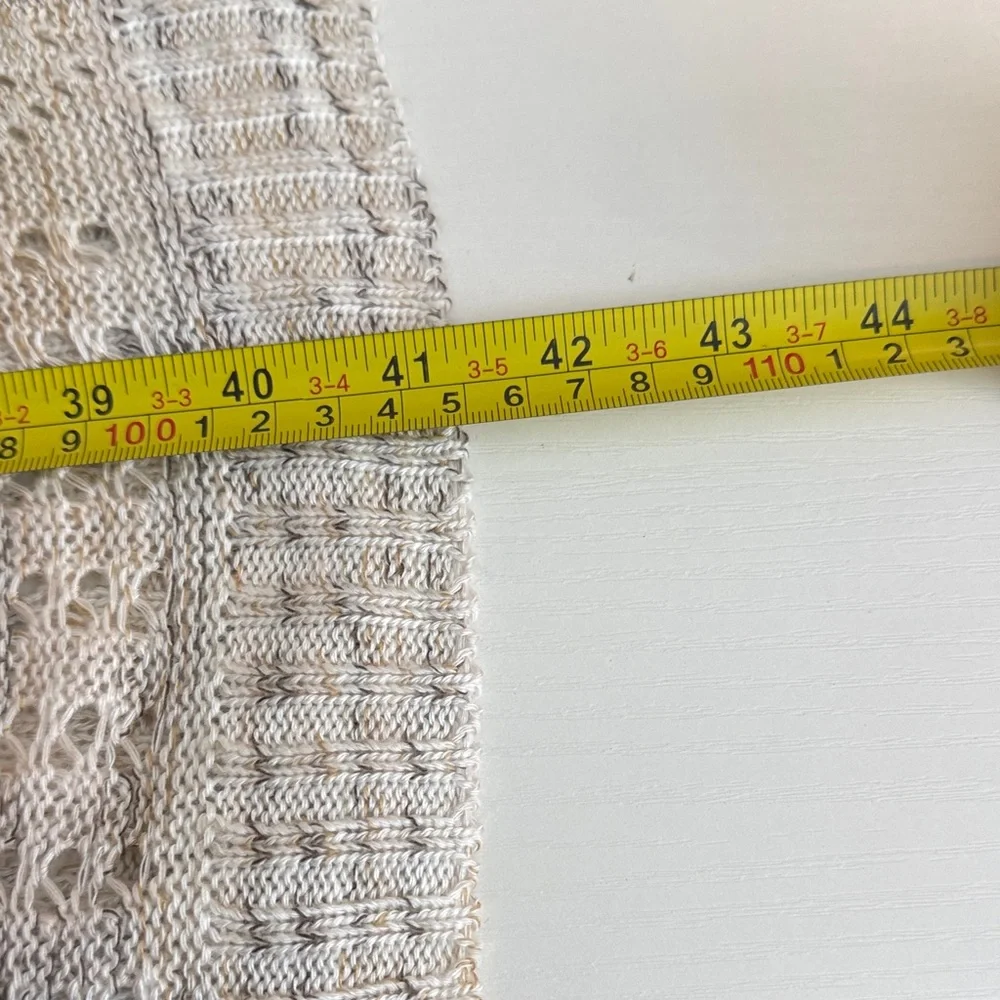 Hooked Up by IOT Cream Open front Duster Cardigan